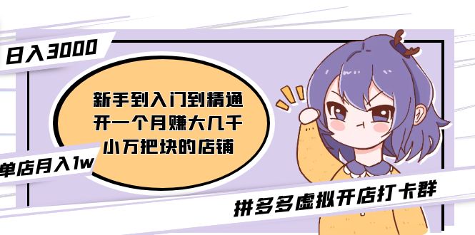 拼多多虛擬開店打卡群：入門到精通（昨日群里有小伙伴日入3000 ）2月26更新