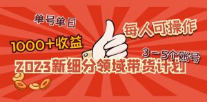 新細(xì)分行業(yè)2023直播帶貨方案：單號單天1000收入并不難，每個人可使用3-5個賬號。 - 嚴(yán)選資源大全 - 嚴(yán)選資源大全