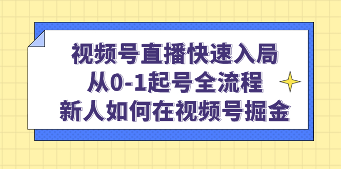 微信視頻號網絡直播迅速入局：從0-1號開始，新手怎樣在微信視頻號掘金！ - 嚴選資源大全