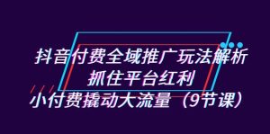 抖音付費(fèi)全域推廣玩法解析：抓住平臺紅利，小付費(fèi)撬動大流量（9節(jié)課） - 嚴(yán)選資源大全 - 嚴(yán)選資源大全