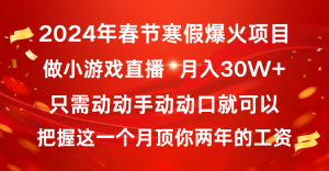 2024年春節(jié)寒假爆火項目，普通小白如何通過小游戲直播做到月入30W+ - 嚴(yán)選資源大全 - 嚴(yán)選資源大全