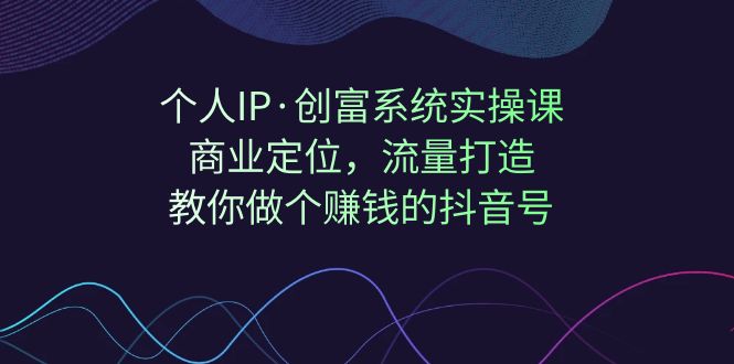 個人IP·創富系統實操課：商業定位，流量打造，教你做個賺錢的抖音號 - 嚴選資源大全