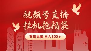 最新視頻號直播掛機(jī)搶福袋項目,簡單無腦,批量產(chǎn)出實物,輕松日入500+ - 嚴(yán)選資源大全 - 嚴(yán)選資源大全
