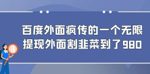 百度外面瘋傳的一個無限提現外面割韭菜到了980 - 嚴選資源大全 - 嚴選資源大全