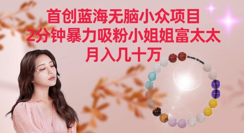 首創(chuàng)藍海無腦小眾項目,2分鐘暴力吸粉小姐姐富太太,月入幾十萬 - 嚴選資源大全