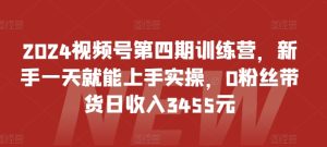 2024視頻號第四期訓練營，新手一天就能上手實操，0粉絲帶貨日收入3455元 - 嚴選資源大全 - 嚴選資源大全