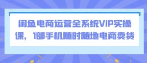 閑魚電商運營全系統VIP實操課，1部手機隨時隨地電商賣貨 - 嚴選資源大全 - 嚴選資源大全