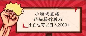 （9640期）小游戲直播詳細操作教程，小白也可以日入2000+ - 嚴選資源大全 - 嚴選資源大全