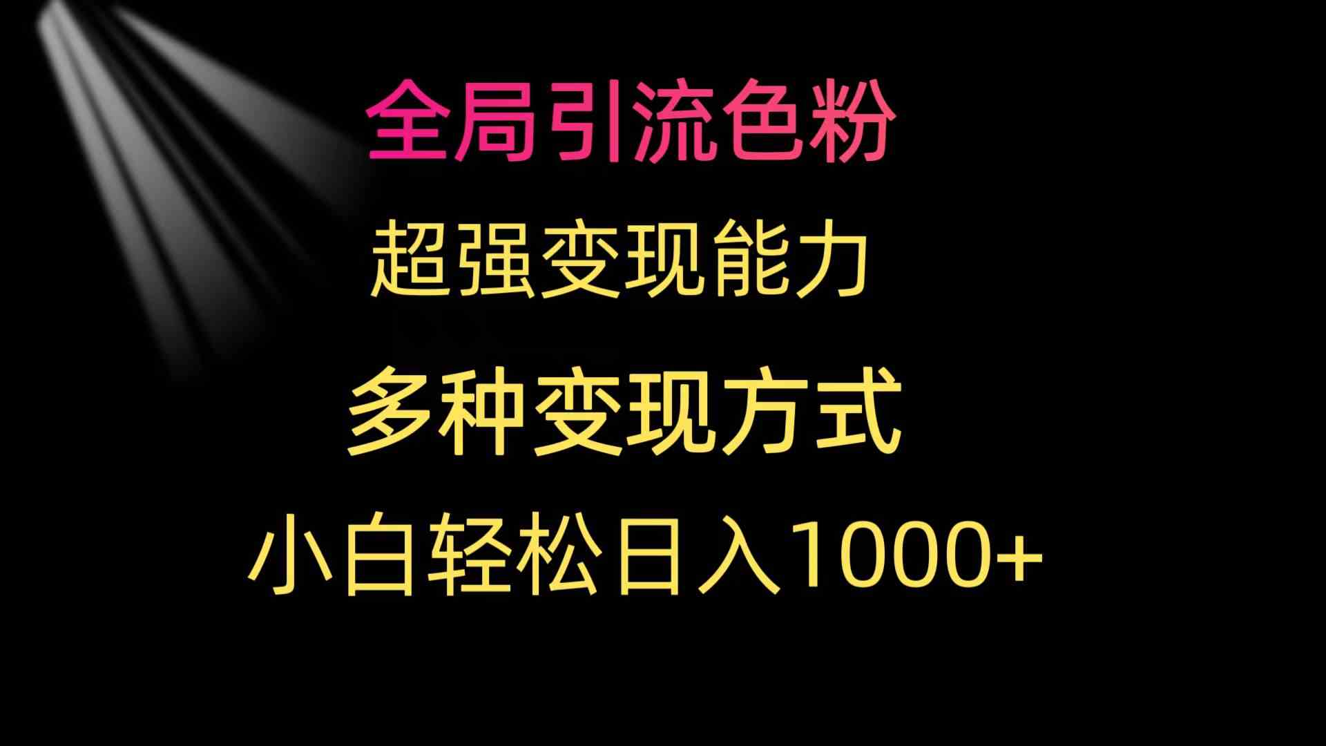 （9680期）全局引流色粉 超強變現能力 多種變現方式 小白輕松日入1000+ - 嚴選資源大全