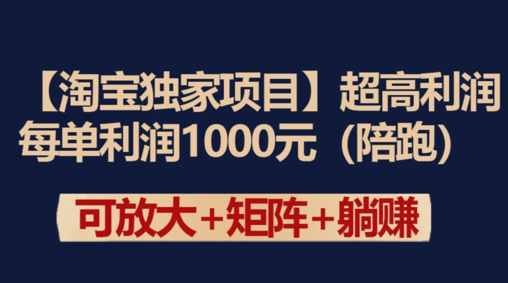【淘寶獨家項目】超高利潤：每單利潤1000元 - 嚴選資源大全