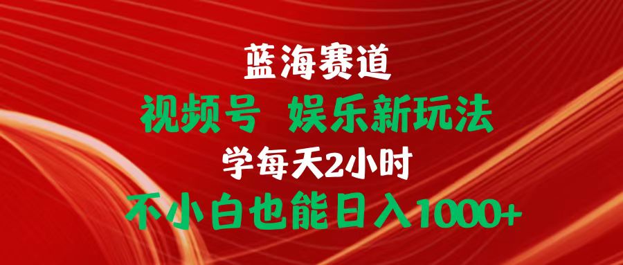 （10818期）藍海賽道視頻號 娛樂新玩法每天2小時小白也能日入1000+ - 嚴選資源大全