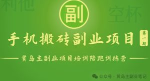 手機(jī)搬磚小副業(yè)項(xiàng)目訓(xùn)練營1.0，實(shí)測1小時(shí)收益50+，一部手機(jī)輕松日入100+ - 嚴(yán)選資源大全 - 嚴(yán)選資源大全