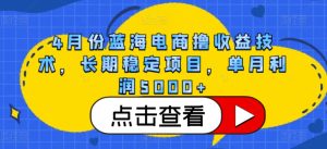 4月份藍海電商擼收益技術,長期穩定項目,單月利潤5000+ - 嚴選資源大全 - 嚴選資源大全