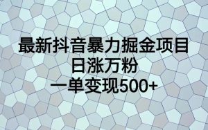 最新抖音暴力掘金項目,日漲萬粉,一單變現500+ - 嚴選資源大全 - 嚴選資源大全