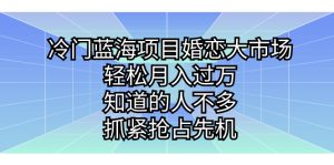 冷門藍海項目婚戀大市場，輕松月入過萬，知道的人不多，抓緊搶占先機。 - 嚴選資源大全 - 嚴選資源大全