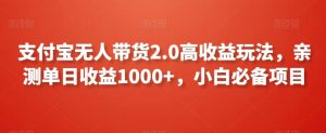 支付寶無人帶貨2.0高收益玩法,親測單日收益1000+,小白必備項目【揭秘】 - 嚴選資源大全 - 嚴選資源大全