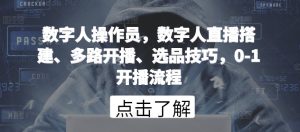 數字人操作員,數字人直播搭建、多路開播、選品技巧,0-1開播流程 - 嚴選資源大全 - 嚴選資源大全