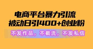 (10168期)電商平臺(tái)暴力引流,被動(dòng)日引400+創(chuàng)業(yè)粉不發(fā)作品,不截流,不發(fā)私信 - 嚴(yán)選資源大全 - 嚴(yán)選資源大全