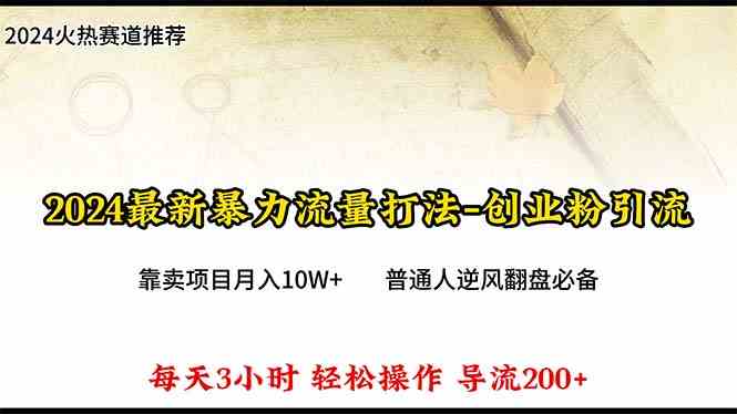 （10151期）2024年最新暴力流量打法，每日導入300+，靠賣項目月入10W+ - 嚴選資源大全