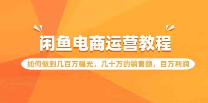 (9560期)閑魚電商運營教程:如何做到幾百萬曝光,幾十萬的銷售額,百萬利潤 - 嚴選資源大全