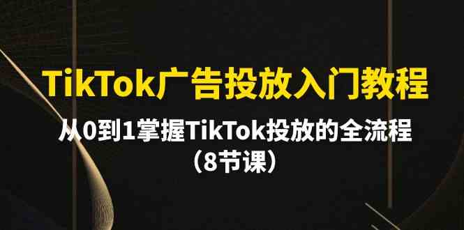 TikTok廣告投放入門教程，從0到1掌握TikTok投放的全流程（8節(jié)課） - 嚴選資源大全
