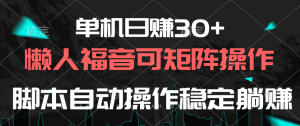 （10277期）單機日賺30+，懶人福音可矩陣，腳本自動操作穩定躺賺 - 嚴選資源大全 - 嚴選資源大全