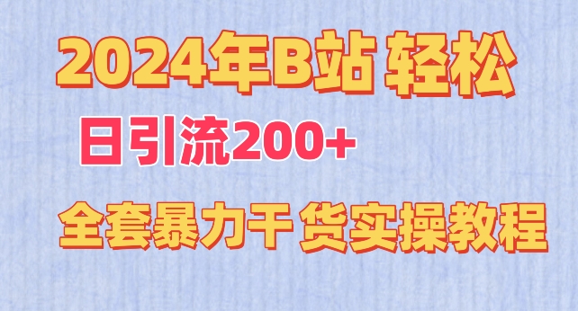 2024年B站輕松日引流200+的全套暴力干貨實操教程 - 嚴選資源大全
