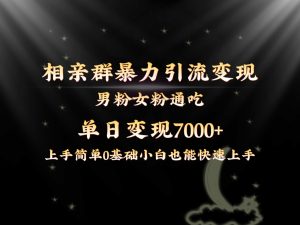 全網首發相親群暴力引流男粉女粉通吃變現玩法,單日變現7000+保姆教學1.0 - 嚴選資源大全 - 嚴選資源大全