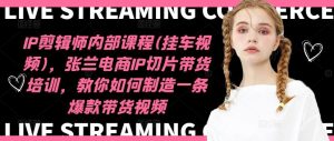 IP剪輯師內部課程(掛車視頻)（更新09月），張蘭電商IP切片帶貨培訓，教你如何制造一條爆款帶貨視頻 - 嚴選資源大全 - 嚴選資源大全