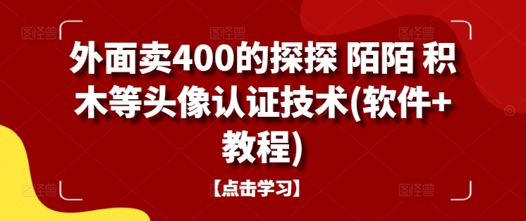 外面賣400的探探 陌陌 積木等頭像認證技術(軟件+教程) - 嚴選資源大全
