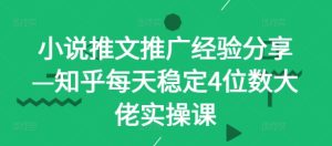小說推文推廣經驗分享—知乎每天穩定4位數大佬實操課 - 嚴選資源大全 - 嚴選資源大全