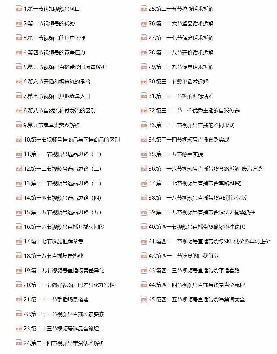 圖片[2] - （12796期）視頻號直播帶貨教程：選品思路與話術(shù)拆解/掌握多種帶貨套路/提升直播效果 - 嚴(yán)選資源大全 - 嚴(yán)選資源大全