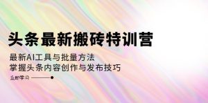 (12819期)頭條最新搬磚特訓營:最新AI工具與批量方法,掌握頭條內容創作與發布技巧 - 嚴選資源大全 - 嚴選資源大全