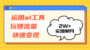 （12955期）運用AI工具玩賺流量快速變現 實操單月2w+ - 嚴選資源大全 - 嚴選資源大全