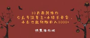 (12977期)10月最新操作,公眾號(hào)流量主+小綠書(shū)帶貨,小白輕松日入1000+ - 嚴(yán)選資源大全 - 嚴(yán)選資源大全