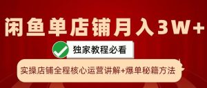 閑魚單店鋪月入3W+實操展示，爆單核心秘籍，一學就會【揭秘】 - 嚴選資源大全 - 嚴選資源大全