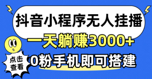 (12988期)抖音小程序無人直播,一天躺賺3000+,0粉手機可搭建,不違規不限流,小… - 嚴選資源大全 - 嚴選資源大全