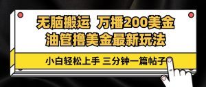 (13050期)油管無腦搬運擼美金玩法教學,萬播200刀,三分鐘一篇帖子,小白輕松上手 - 嚴選資源大全 - 嚴選資源大全