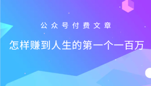 某公眾號付費文章:怎么樣才能賺到人生的第一個一百萬 - 嚴選資源大全 - 嚴選資源大全