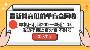 （13092期）最新抖音低價單盲盒回收 一單1.05 單機日利潤200 純綠色不封號 - 嚴選資源大全 - 嚴選資源大全