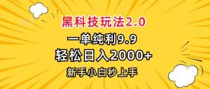（13099期）黑科技玩法2.0，一單9.9，輕松日入2000+，新手小白秒上手 - 嚴選資源大全 - 嚴選資源大全
