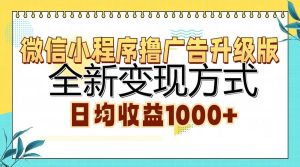 (13138期)微信小程序擼廣告升級版,全新變現方式,日均收益1000+ - 嚴選資源大全 - 嚴選資源大全