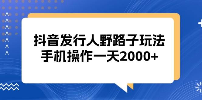 (13220期)抖音發行人野路子玩法,手機操作一天2000+ - 嚴選資源大全