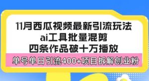 （13245期）西瓜視頻最新玩法，全新藍海賽道，簡單好上手，單號單日輕松引流400+創… - 嚴選資源大全 - 嚴選資源大全