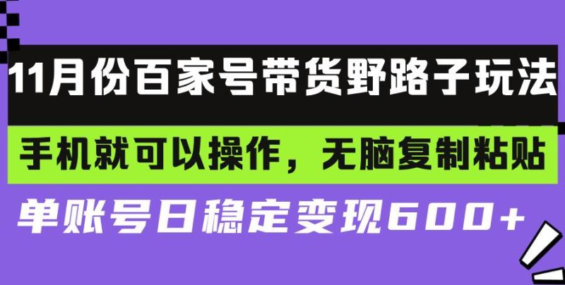 (13281期)百家號(hào)帶貨野路子玩法 手機(jī)就可以操作,無(wú)腦復(fù)制粘貼 單賬號(hào)日穩(wěn)定變現(xiàn)… - 嚴(yán)選資源大全 - 嚴(yán)選資源大全