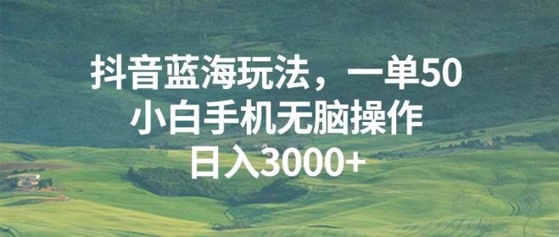 （13353期）抖音藍(lán)海玩法，一單50，小白手機(jī)無腦操作，日入3000+ - 嚴(yán)選資源大全 - 嚴(yán)選資源大全