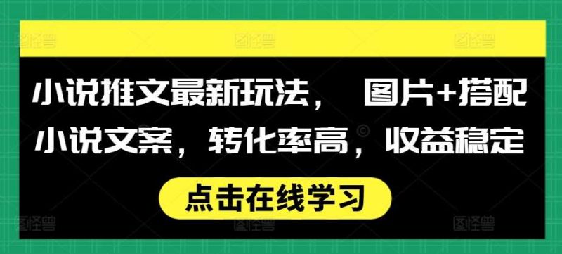 小說推文最新玩法， 圖片+搭配小說文案，轉化率高，收益穩定 - 嚴選資源大全 - 嚴選資源大全