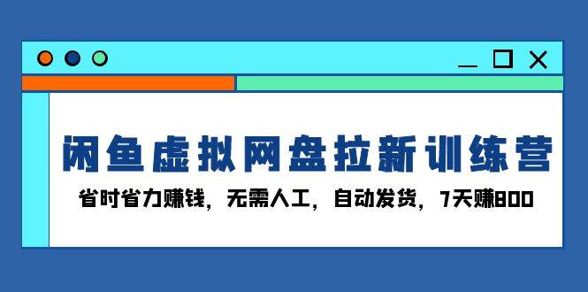 （13524期）閑魚虛擬網盤拉新訓練營：省時省力賺錢，無需人工，自動發貨，7天賺800 - 嚴選資源大全