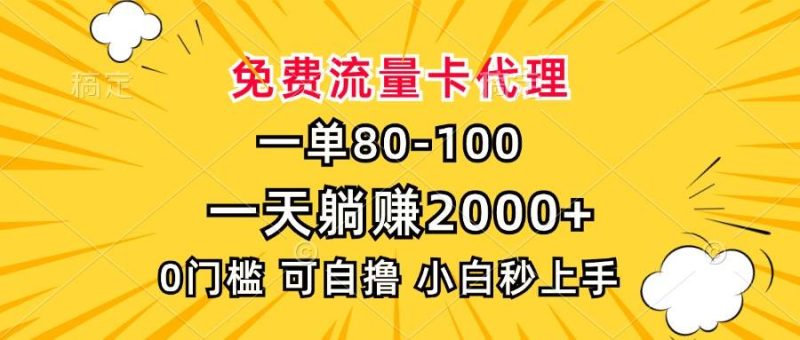 （13551期）一單80，免費流量卡代理，一天躺賺2000+，0門檻，小白也能輕松上手 - 嚴選資源大全 - 嚴選資源大全