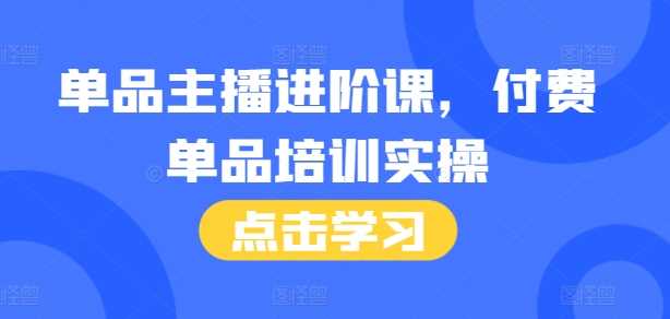 單品主播進階課,付費單品培訓實操,46節完整+話術本 - 嚴選資源大全